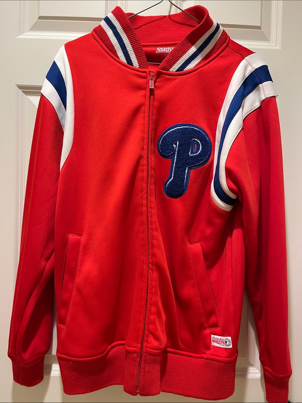 Stitches Red Varsity Philadelphia Phillies Bomber Jacket